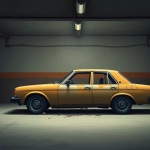 Coche abandonado en garaje comunitario