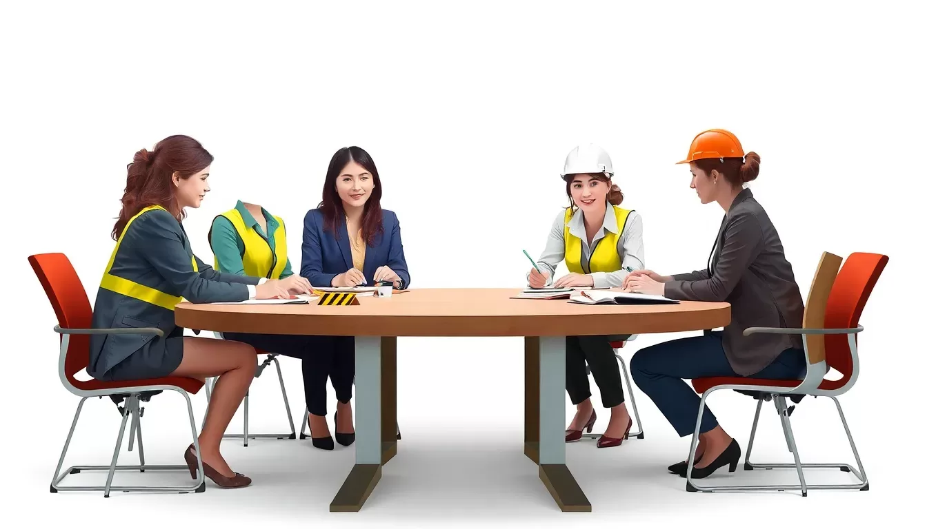 mesa de mujeres directivas en el sector de la construccion