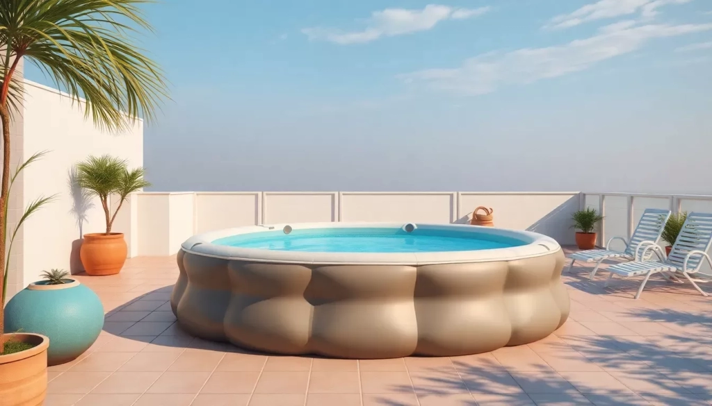 seguridad de las piscinas inflables en la terraza en verano